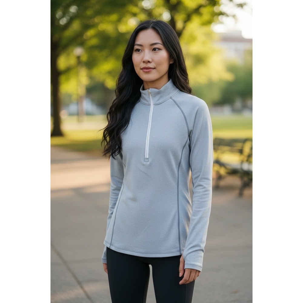 Patagonia Capilene Midweight Baselayer Quarter Zip Pullover‎ Gray Blue Womens S